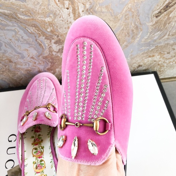 New! Gucci Princetown Horsebit Crystal MuleLoafers - Picture 7 of 12